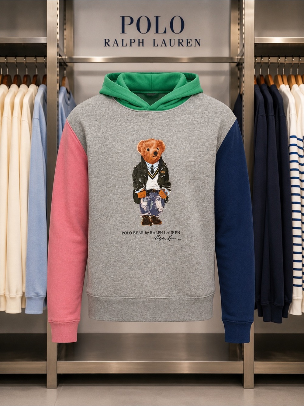 Polo by Ralph Lauren Multicolor Crewneck Sweatshirt with Polo Bear